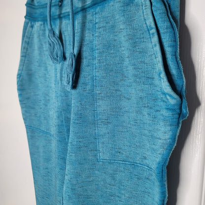 FP Movement Cropped Pants Size Small Blue Drawstring Wasit Pockets Joggers