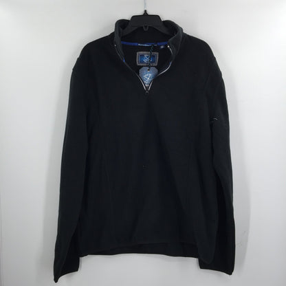 Vintage 1946 Partial Zip Fleece Knit Pullover Sweater Long Sleeve Black X-Large
