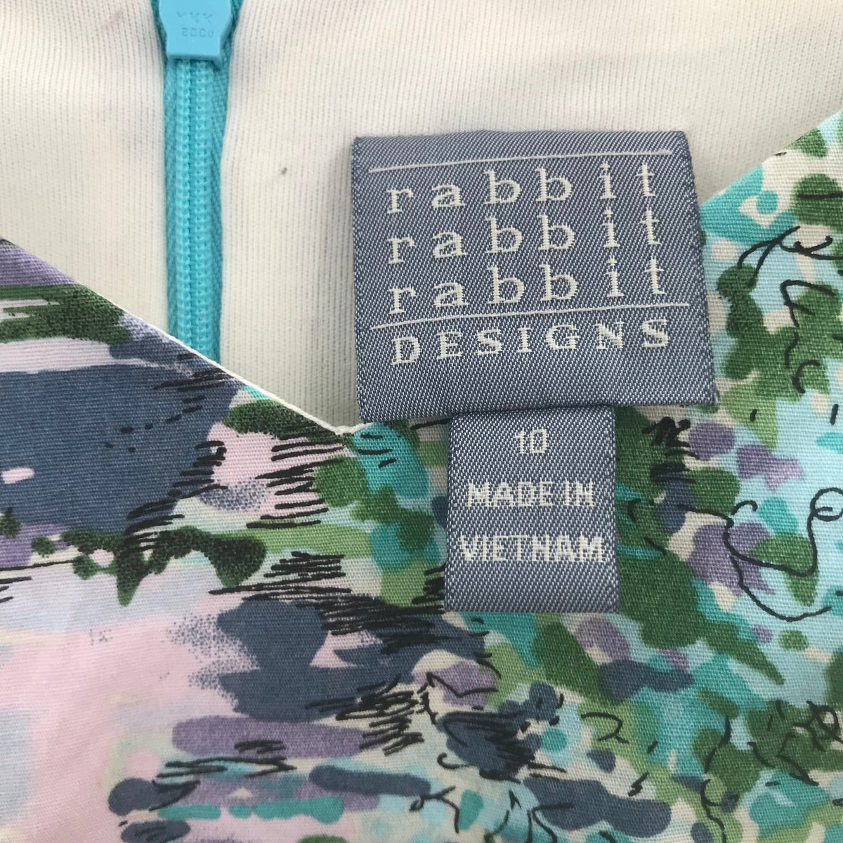 Rabbit Designs Watercolor Dress Sweetheart Neck Sleeveless Green Size 10