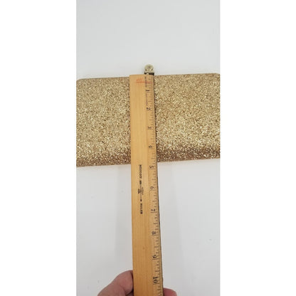vINTAGE goldtone clutch with metal chain formal fancy SPARKLY GLITTER