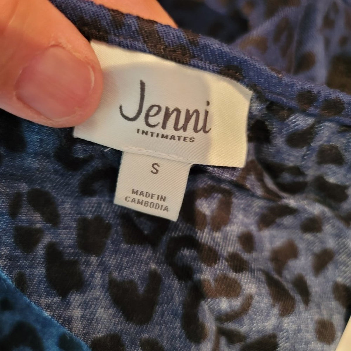Jenni Lace-Trim Knit V-Neck Chemise Nightgown Size Small