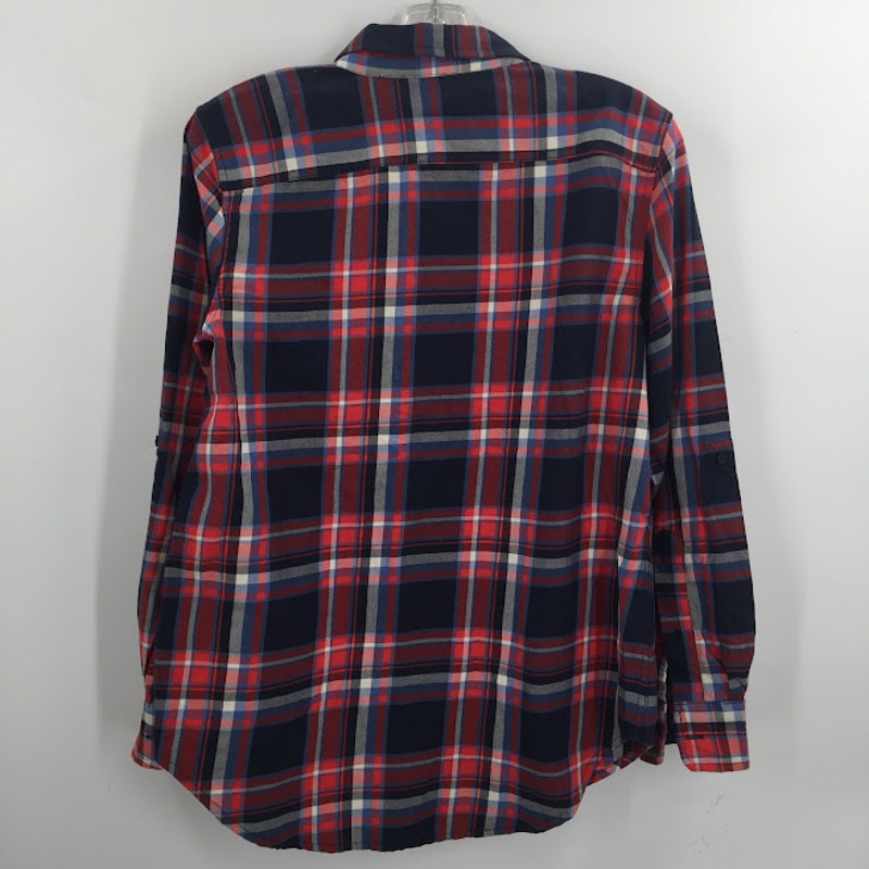 Lauren Ralph Lauren Plaid button up Medium red blue long sleeve cabin farm