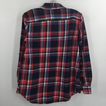 Lauren Ralph Lauren Plaid button up Medium red blue long sleeve cabin farm