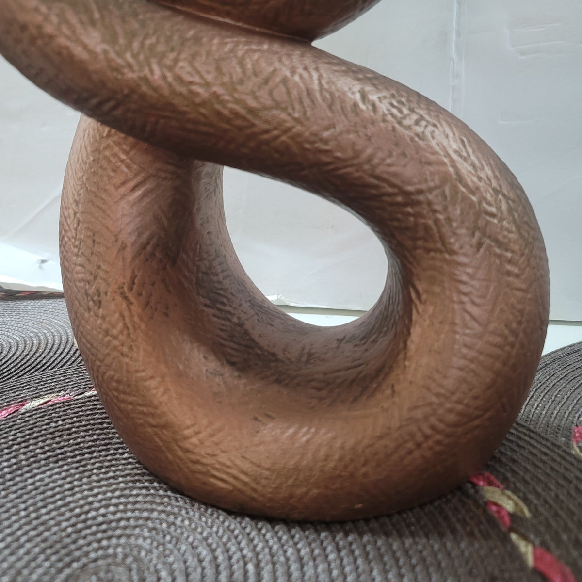 Vintage MCM Abstract FAIP lamp 1960s light Serpentine Coppertone Textured