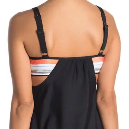 Next NEW Summer Multi Earth Stripe Tankini Size Small sWIMSUIT bathing suit top