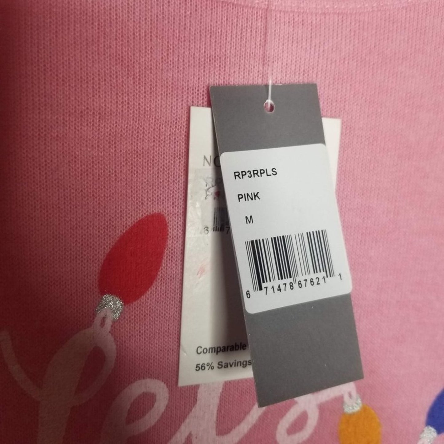 PJ Salvage Long Sleeve Boat Neck T-Shirt Flamingle Graphic-Print Pink Medium