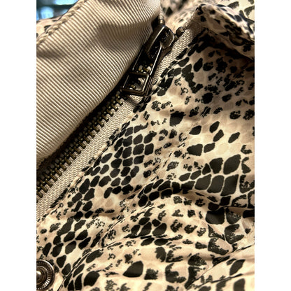 ATM NWT Button Up Puffer Down Jacket Long Sleeve Green Snake Skin Size Small