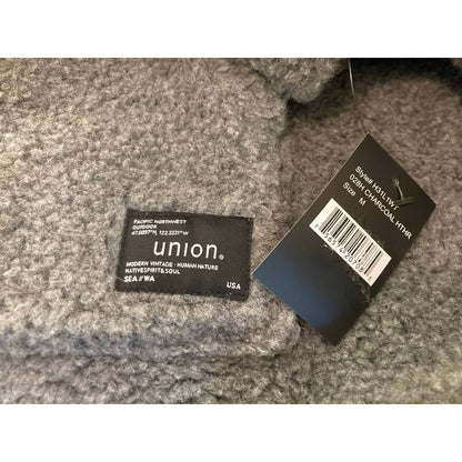 Union Turner Quarter-Zip Pullover Hoodie Jacket Sz Medium Charcoal Heather NWT