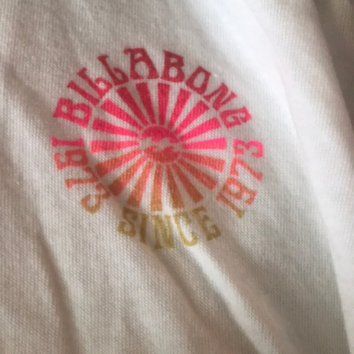Billabong Kiss the Sky White Cropped Hoodie Large