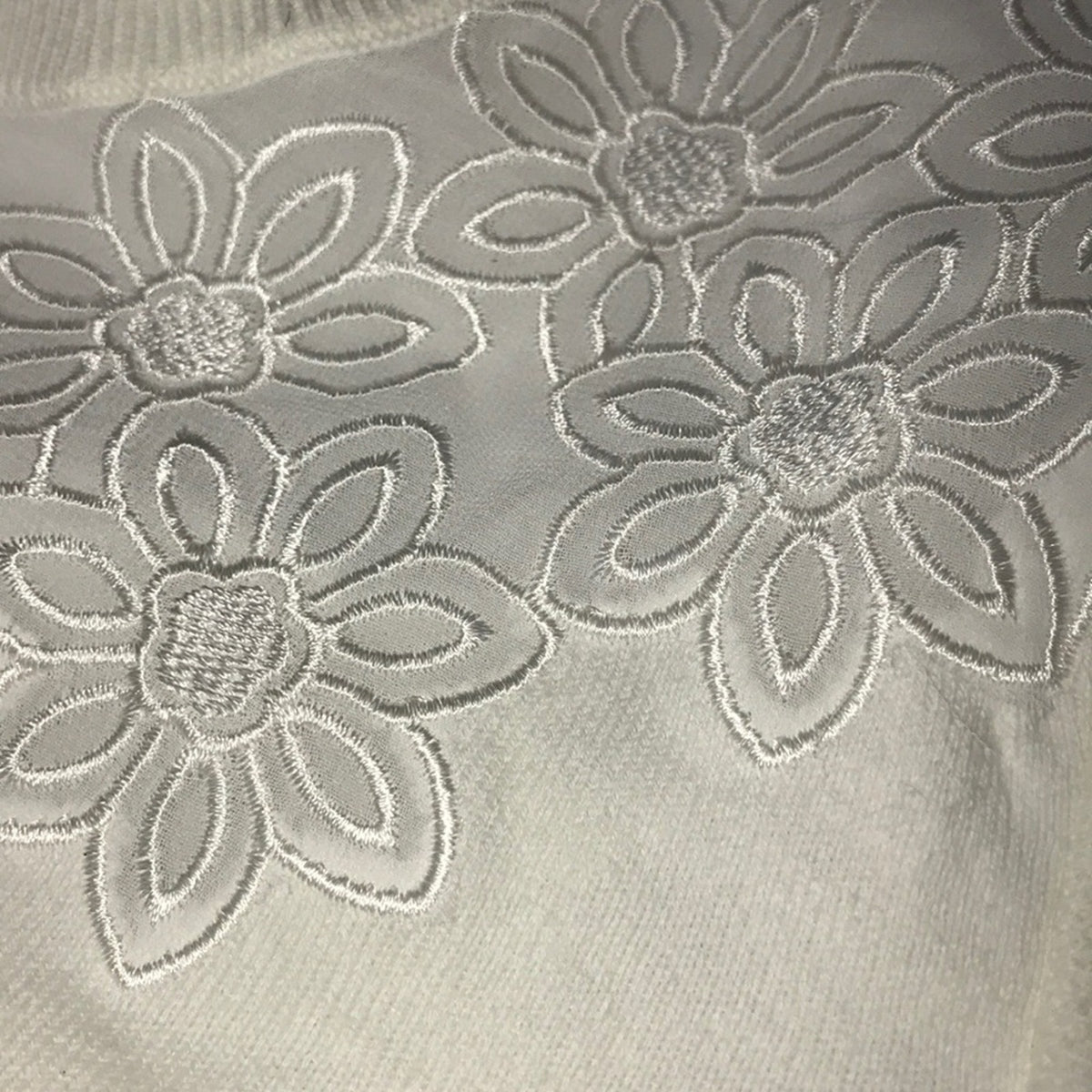 CeCe NEW White Ruffle Floral Embroidered Sweater XL Lightweight Pack extra large