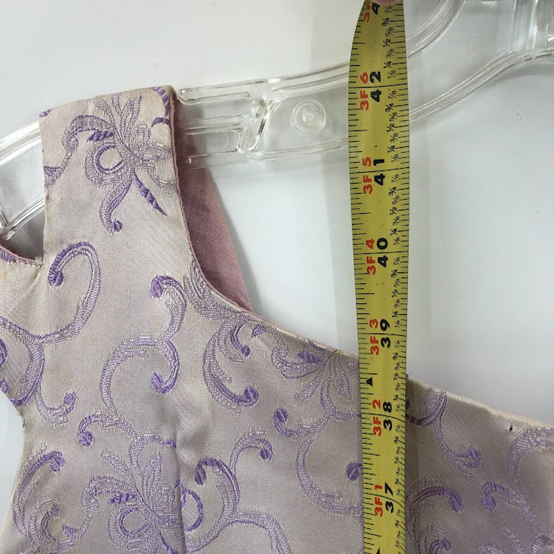 Vintage Purple dress Fit Flare Sateen Cold Shoulder Detail Sleeveless Line Small