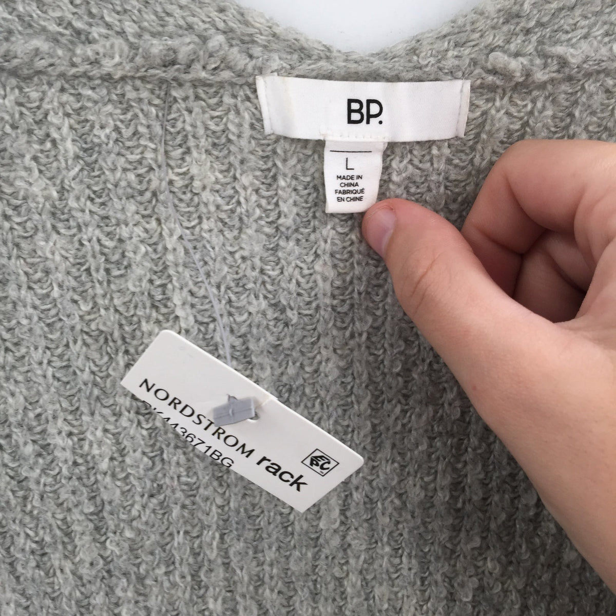 BP Long Sleeve Open Front Slit Side Cardigan Sweater Pockets Gray Size Large