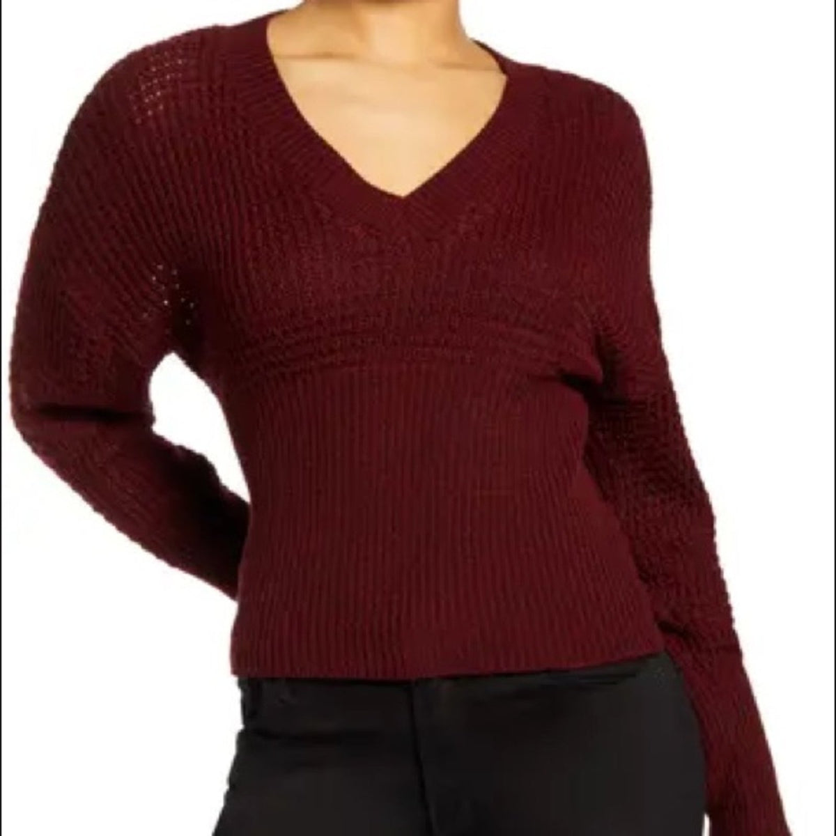 Leith NWT Red Dolman Sleeve V-Neck Sweater XSmall long sleeve winter XS