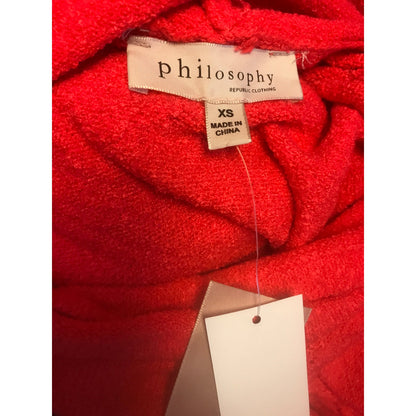 Philosophy Republic Tie Neck Pullover Sweater Long Sleeve Red X-Small New