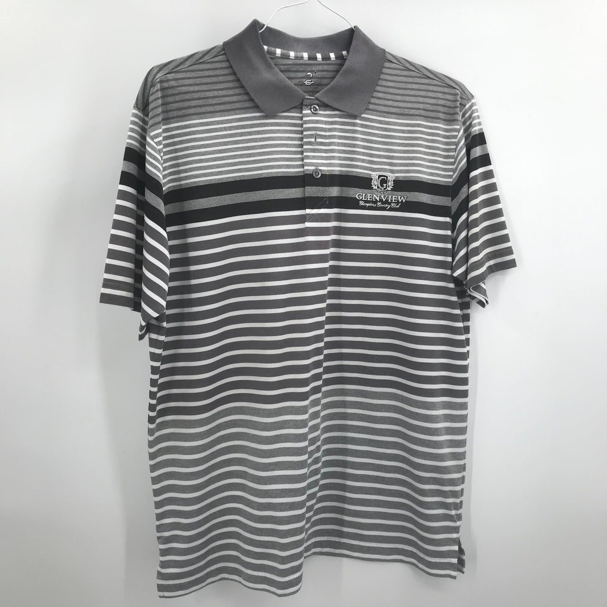 LOT GOLF MEDIUM Short Sleeve Striped 4 Polo Shirts Collared Neck
