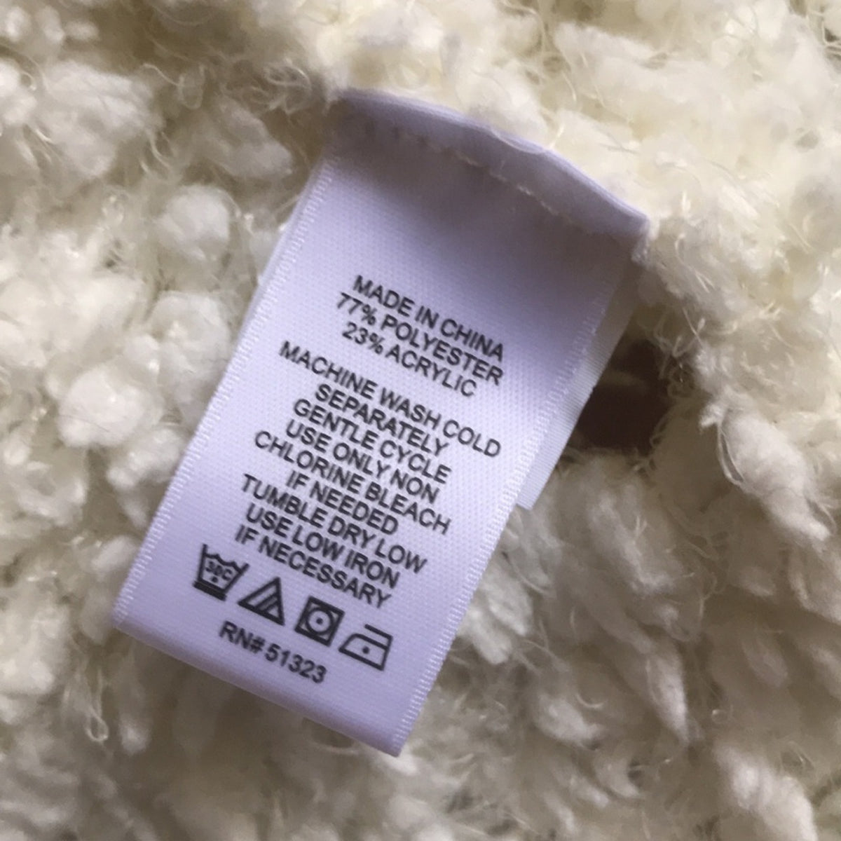 1. State Antique White Drape Front Poodle Cardigan