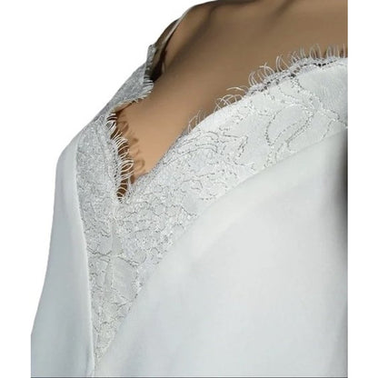 Socialite Lace Eyelash Trim Adjustable Strap Lined Camisole Sz Small Ivory NWT