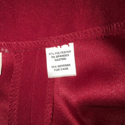 Cato Vintage Faux Suede Hi-Low Knee length Skirt Back Zip Solid Red Size 14