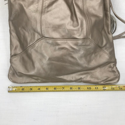 Paul Joseph Metallic Leather Mocha Tasseled Shoulder Bags Double Strap Tan NWT
