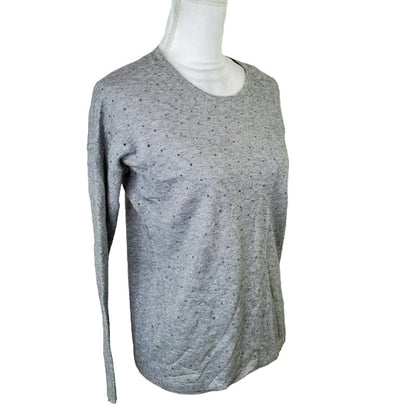 Matty M Women's Top XS/Extra Small Heather Grey NWT Shiny Studded Bead Front