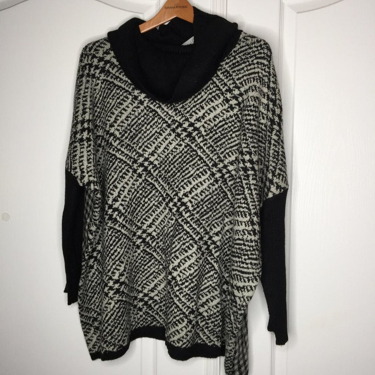 Joseph A Cowl Neck Knit Sweater Long Drop Shoulder