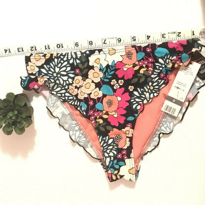 SUNDAZED NEW Ellie Ruffled Hipster Bikini Bottom Size Small