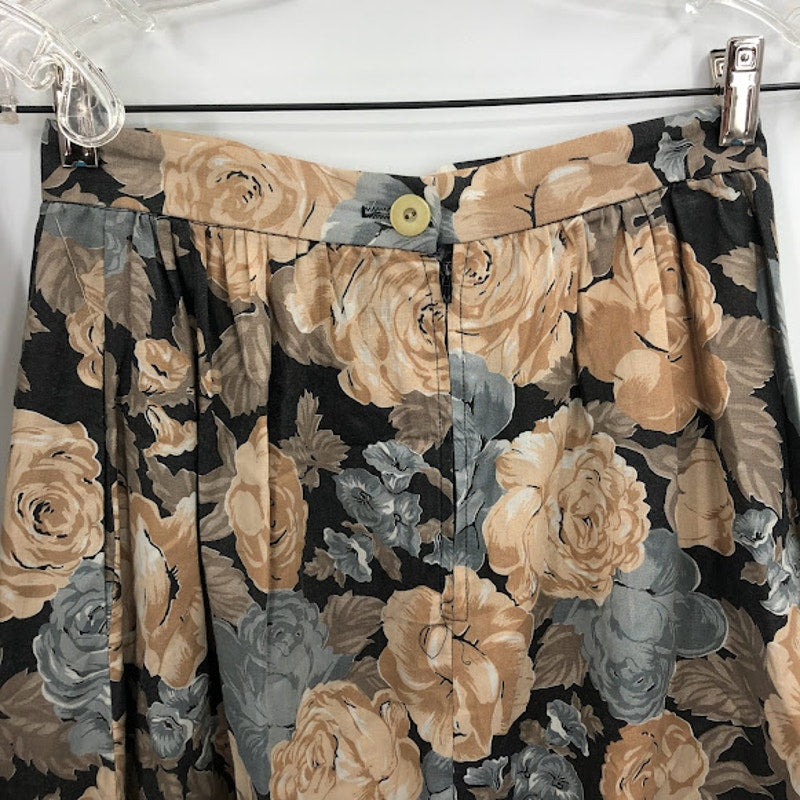 Vintage Floral 2 Piece Skirt Matching Scarf TOP Shawl Scarf Top Medium
