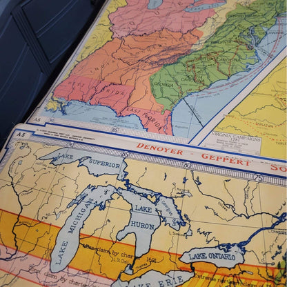 Denoyer Geppert Social Science School Roll Up Map Colonial Revolution 1960s