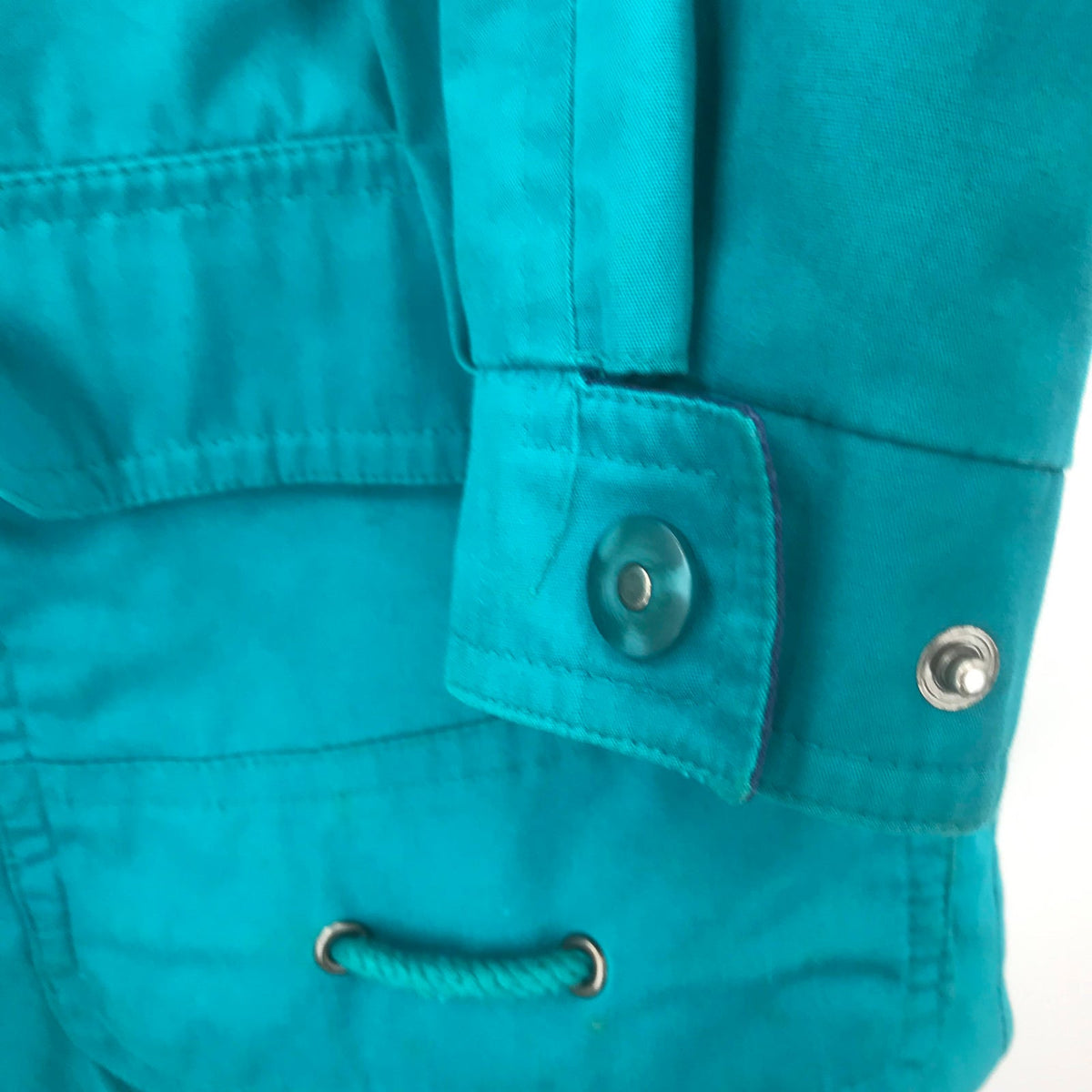 Towne Vintage London Fog Long Sleeve Zip Front Coat Jacket Blue 1980's