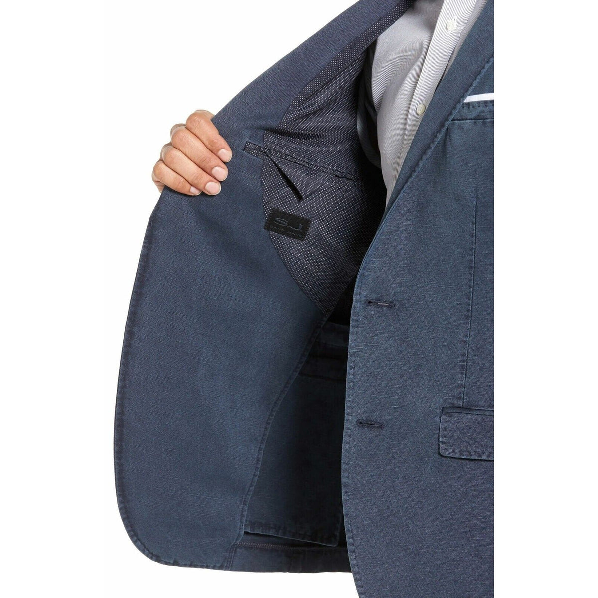 Sand Jean Saron Style Cotton Linen Blue Blazer Size 52 Regular Coat Jacket NEW