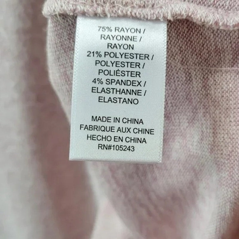 Bobeau Women's Knit V-Neck Pullover Top Medium Angel Wing/Pink NWT Boho Peasant