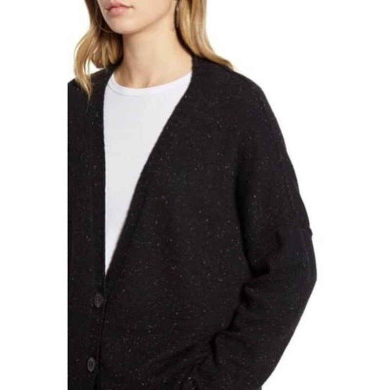 Treasure & Bond NWT Black Reverse Stitch Cardigan Size M/L (8/12)