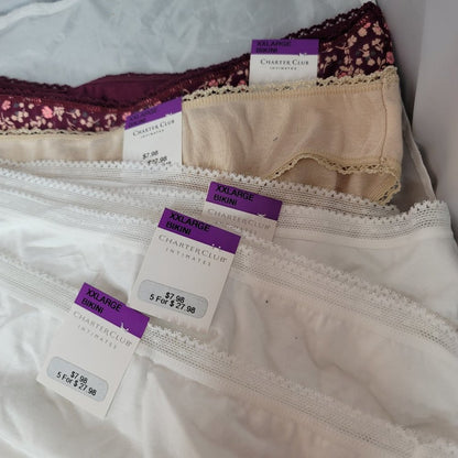 Charter Club Pretty Lace Trim Bikini Panties 5Pack Size XXLarge