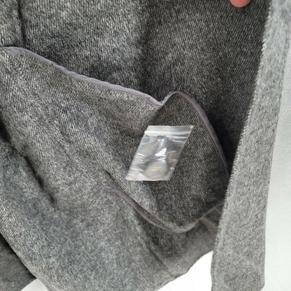 T Tahari Long Sleeve Front 2 Button Trench Coat Lapel Collar Gray 3X