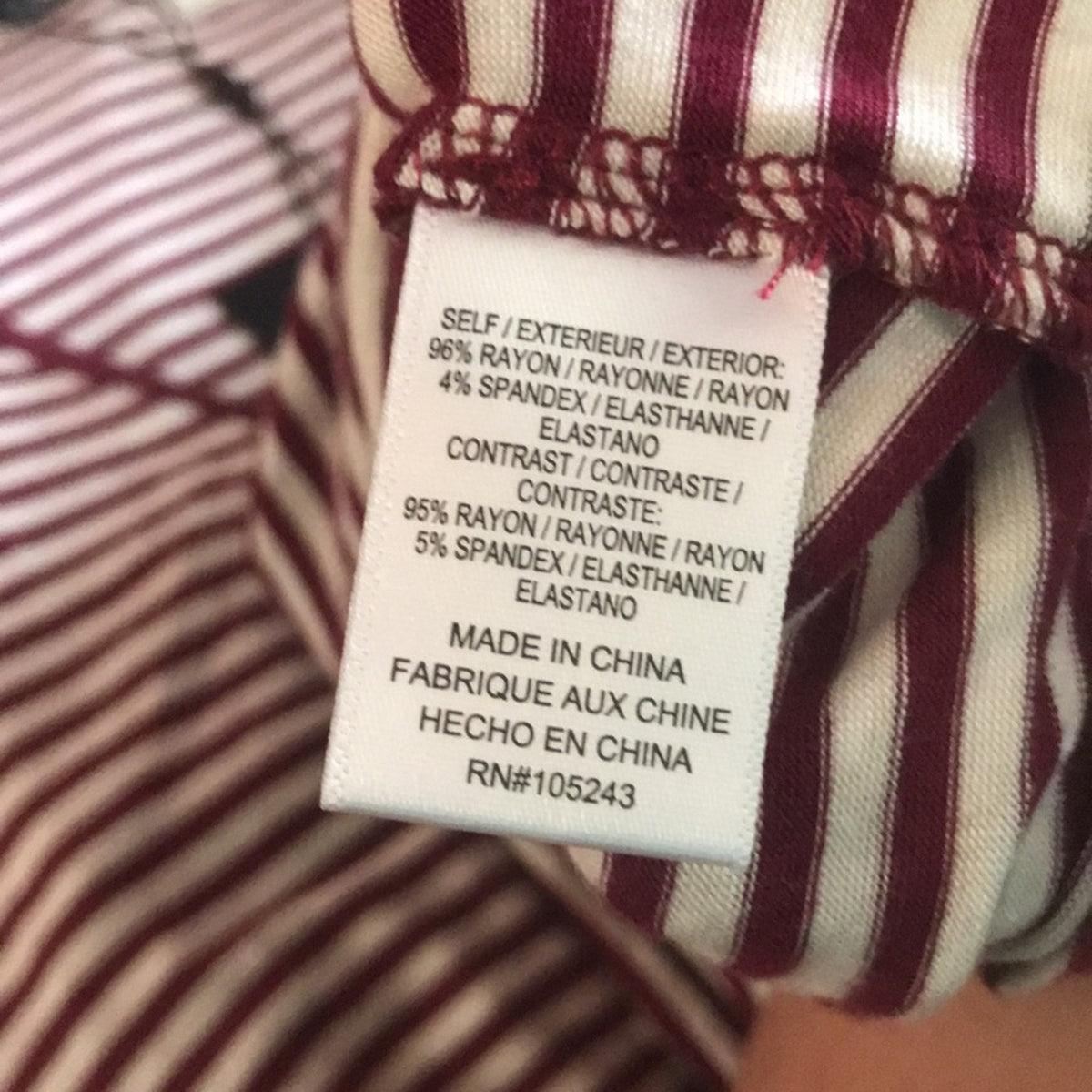 Bobeau NEW Red and White Striped Wrap Top XLarge Oversized XL Blouse Faux Wrap