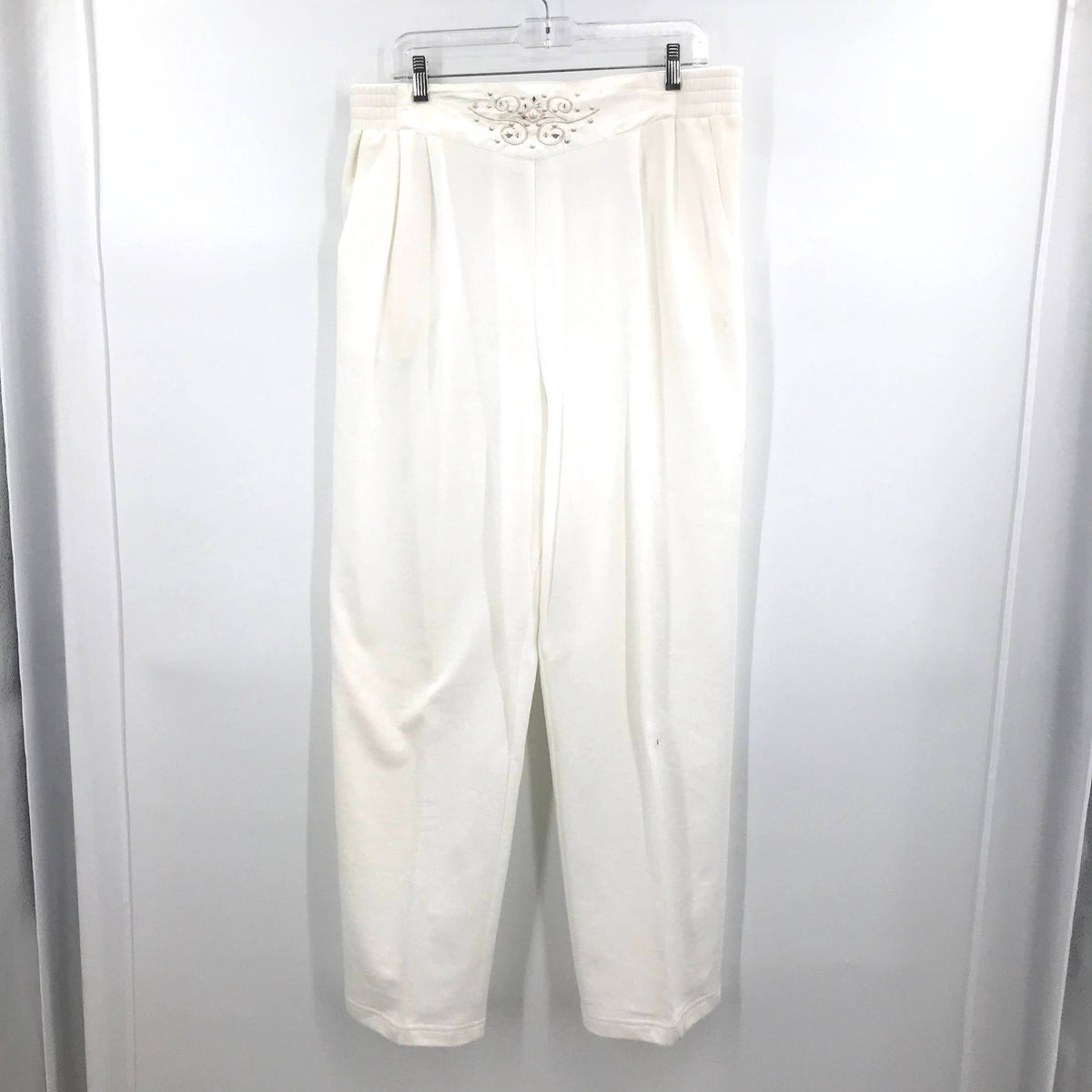 Saint Germain Vintage 2 Piece Sequin High Waist Padded Shirt & Pant Set XL New