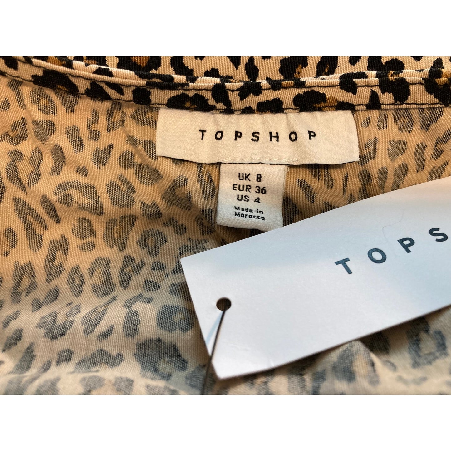 TOPSHOP Animal Print Stretch Knit Dress US Size 4 in Brown Multi NWT Small