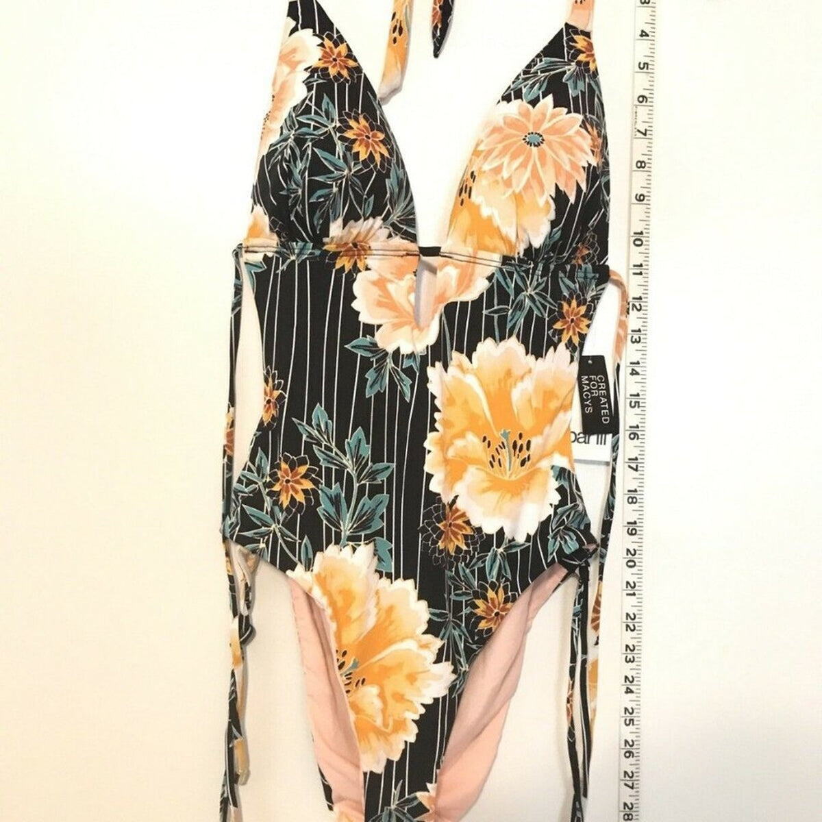 Bar III Floral Cut Out Monokini One Piece Swimsuit Size Medium