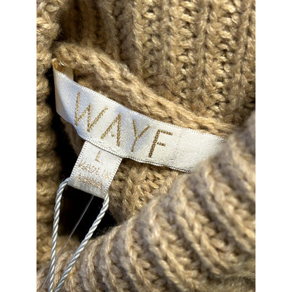 Wayf NWT Culver Turtleneck Long Sleeve Camel Tan Sweater Dress Size Large