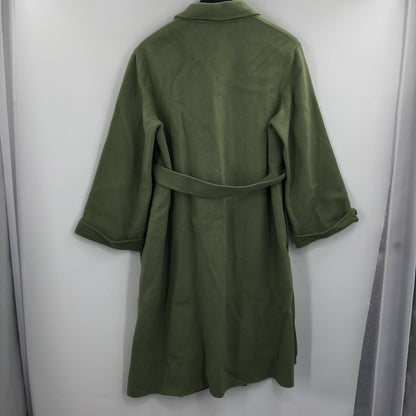 Belle & Bloom Stay Wild Oversized Wool Coat Belt Waist Solid Green Size Large