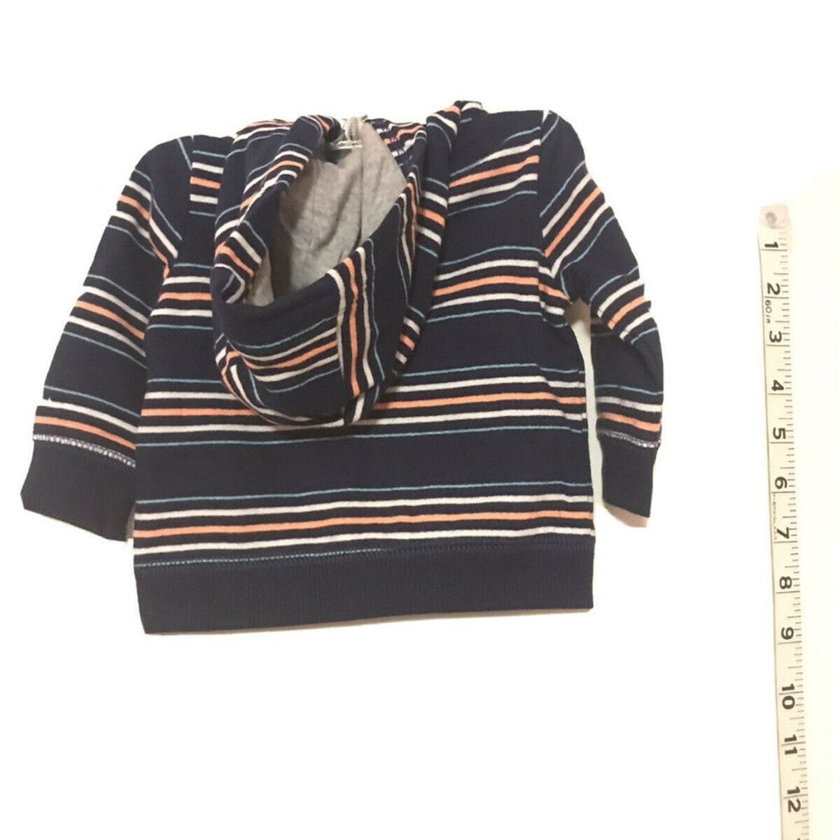 NWT Carters New Born Baby Unisex Stripes Blue Jacket Hoodie Front full Zipper
