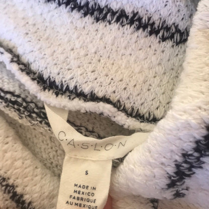 Caslon Convertible Off The Shoulder Pullover Small Cowl Neck Striped Sweater top