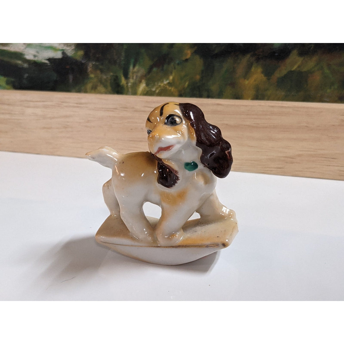 Vintage Lady Tramp Cocker Spaniel Dog Ceramic Rocking Horse Knick Knack JAPAN