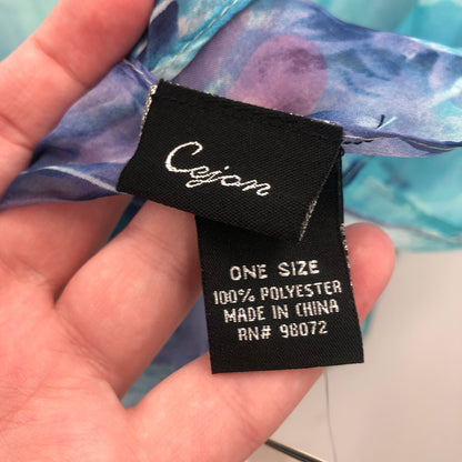 Cajon Women's P0171 Oversize Wrap Scarf Floral Polyester Turquoise One Size NWT