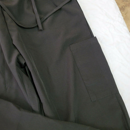 4 Flex Sweatpants Elastic Waist Interior Drawstring Wide Leg Black Medium Nurses