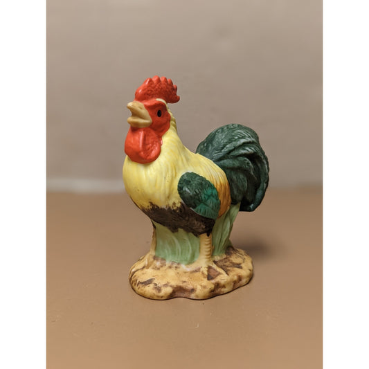Lefton Japan 1984 Vintage Porcelain Rooster Farm Chicken Figurine Matte Finish