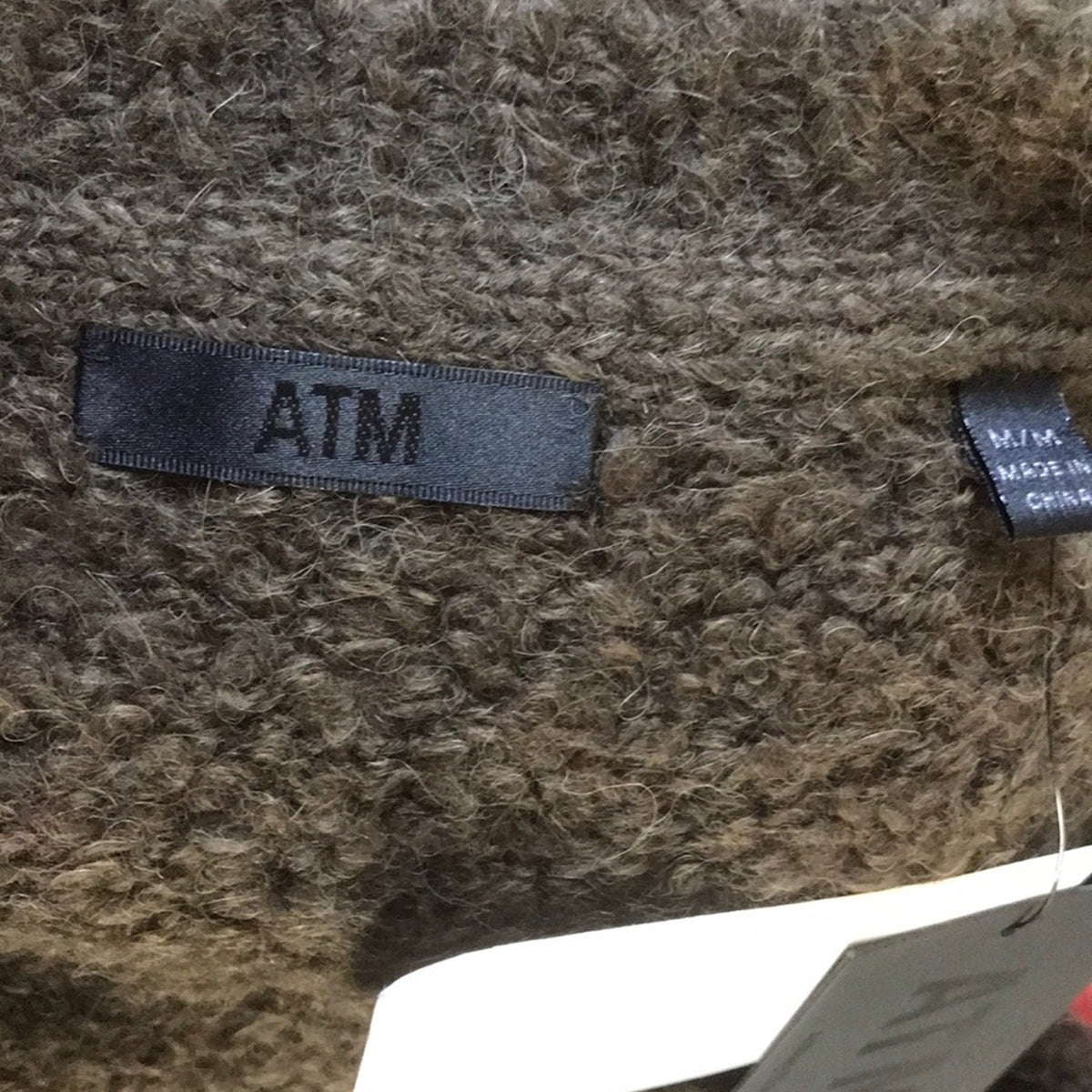 ATM Destroyed Wool-Blend V-neck Sweater Fatigue Size Medium