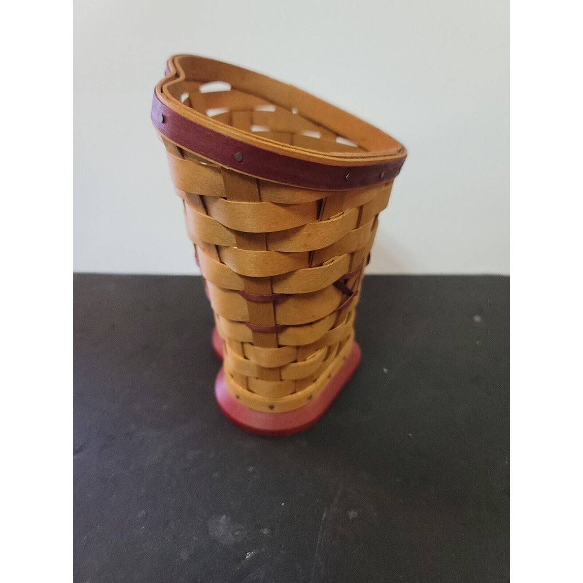 PAIR Of Two 2008 Longaberger WOVEN Sweetheart True Love Heart Shaped Baskets