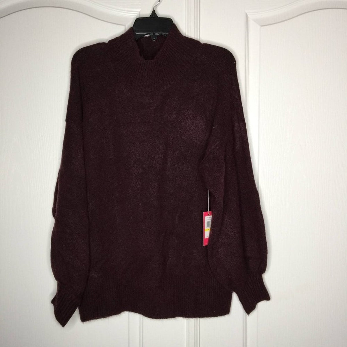 Vince Camuto Pullover Sweater Long Mutton Sleeve Mock Neck Divine MEDIUM NEW!