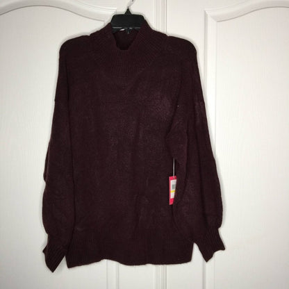 Vince Camuto Pullover Sweater Long Mutton Sleeve Mock Neck Divine MEDIUM NEW!